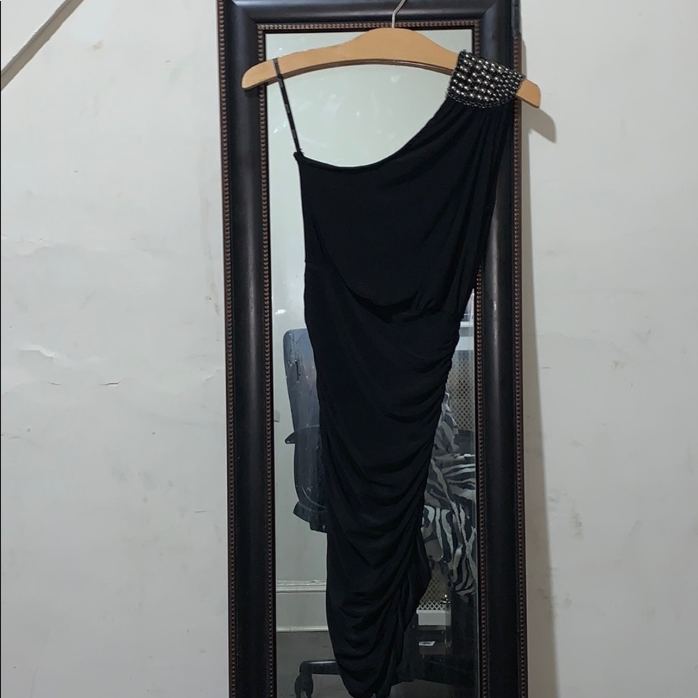 One Shoulder Black Mini